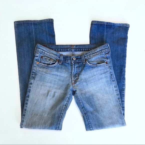 7FAM Kimmie Bootcut Distressed Light Wash Jeans 28 - Picture 3 of 8